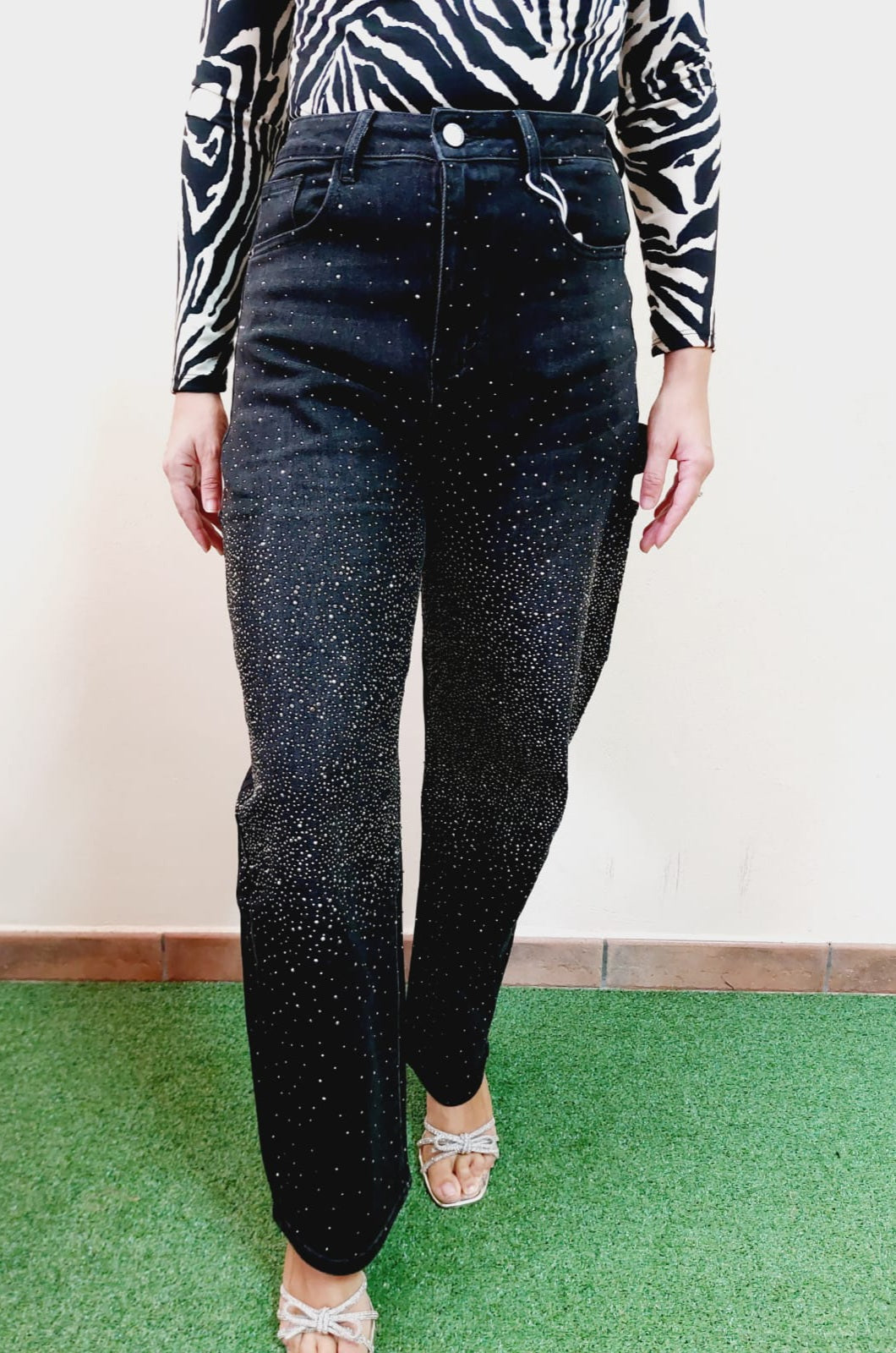 BALLOON JEANS STRASS