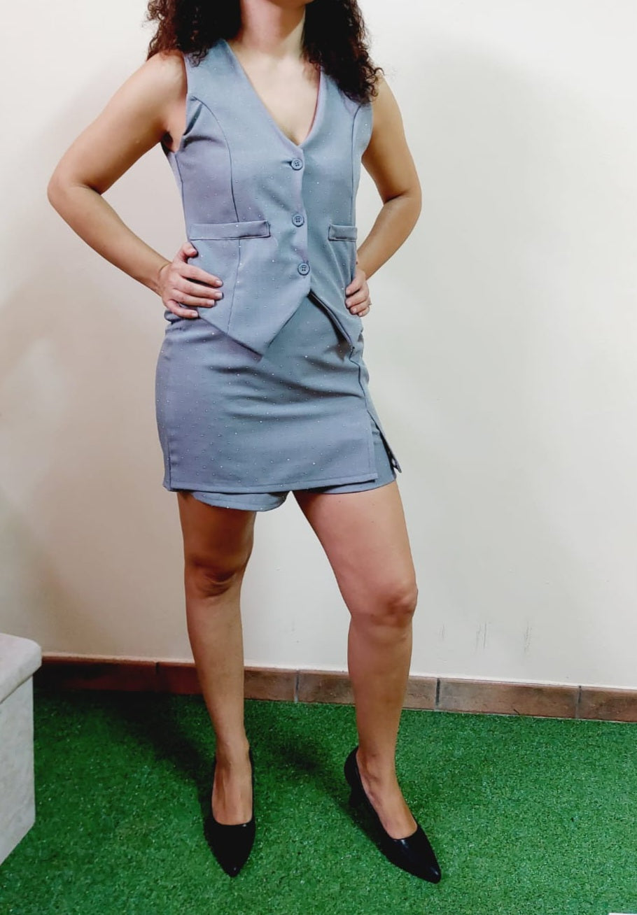 COORDINATO GILET CON PANTAGONNA