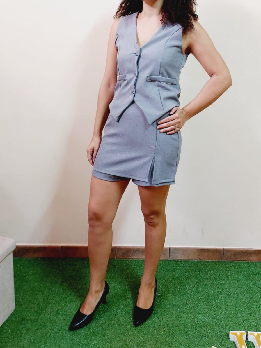 COORDINATO GILET CON PANTAGONNA